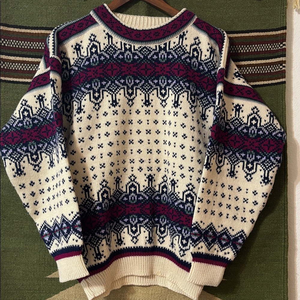 Dale of Norway Nordic Pattern Sweater Cream 100% wool made in Norway - Picture 13 of 13